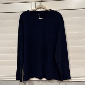 Men's Navy Long Sleeve Tee